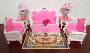 lot 11953 image: My Fancy Life Dollhouse Furniture - Deluxe Living Room Playset