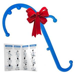 lot 11964 image: LiBa Back and Neck Massager - Trigger Point Massage Tools for Pain Relief and Manual Massage Hook Therapy Handheld Back Neck Shoulder Massager Blue - Gift for Women & Men