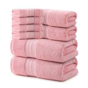 lot 11976 image: REDKISS Pink Towel Set of 8-100% Cotton Luxury Bath Towels Set for Bathroom, 600 GSM Highly Absorbent Bathroom Towel with 2 Large Bath Sheet, 2 Hand, 4 Washcloths, Pink Shower Towels for Dorm