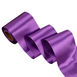 lot 12288 image: Simplegoal Purple Satin Wide Ribbon 4 Inch 25 Yards Fabric Large Silk Ribbon for Gift Wrapping Cutting Ceremony Grand Opening Chair Sash Table Hair Car Bows Sewing Craft