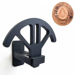 lot 12297 image: Bantlou Adjustable Cowboy Hat Rack Holder, Wooden Cowboy Hat Wall Mount Stand for Wall Can Keeps Original Shape of Hat, 4-Speed Adjustable Western Hat Display, for Fedoras Hat Cowboy Hat Sun Hats
