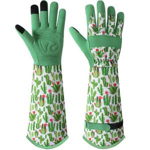 lot 12312 image: Gardening Gloves for Women - Breathable Long Garden Gloves with Grip, Thorn-Proof Puncture-Resistant Leather Work Gloves for Yard and Outdoor Work, Protective Garden Gloves for Women, Cactus