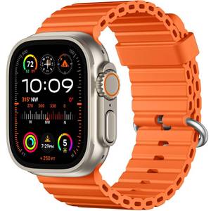 lot 12314 image: DaQin Ocean Band for Apple Watch Ultra 3Ultra 2Ultra 49mm 46mm 45mm 44mm 42mm Men, Soft Silicone Breathable Waterproof Sport Wristband Strap for iWatch Series 11 10 9 8 7 6 5 4 SE 3 2 1, Orange