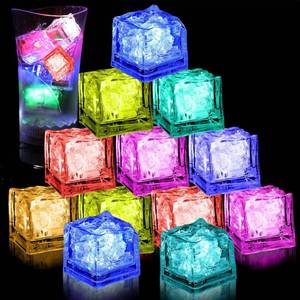 lot 12318 image: exinddea 12 PCS Light Up Ice Cubes for Drinks,Reusable Flashing Glow in the Dark Ice Cubes,Waterproof Color Changing Led Ice Cube for Club Bar Party Wedding Decor