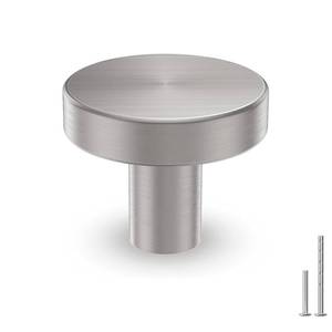 lot 12325 image: homdiy 10 Pack Brushed Nickel Cabinet Knobs, Round Kitchen Drawer Knobs, Silver Knobs for Cabinets, Metal Handles for Desk Drawers Cupboard