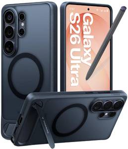 lot 12326 image: TORRAS Strong Magnetic & Seamless Stand for Samsung Galaxy S26 Ultra Case, Fit for MagSafe, Mil-Grade Drop Protection, Kickstand for Samsung Galaxy S26 Ultra Case, Translucent BackBlack Edge
