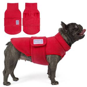 lot 12352 image: cyeollo Small Dog Sweater, Soft Fleece Sweaters Turtleneck Doggy Sweatshirt Warm Fall Winter Vest Stretchy Pet Clothes for Puppy Soft Doggie Coat Girl & Boy, Red S