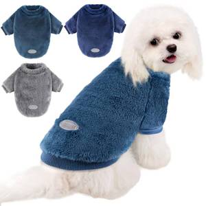 lot 12358 image: 3 Pack Dog Sweater Clothes for Small Dogs Girls Boys with Reflective Strip Small Dog Sweaters Coat Soft Warm Pet Puppy Clothes Sweater (GreyBlueNavy, L(Back11.41,Chest16.92, Neck11.41))