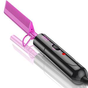 lot 12363 image: DAN Technology Dual Voltage Ceramic Pressing Comb - 450°F Fast Heating Mini Straightener for Lace Front Wigs and Black Womens Hair