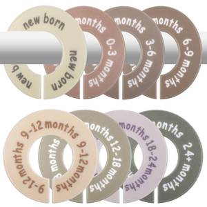 lot 12374 image: 8 Pcs Baby Closet Dividers for Clothes, Round Baby Clothes Organizer, Baby Closet Organizer with Clear Size Labels, Fits Most Rods