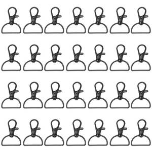 lot 12378 image: PATIKIL Swivel Clasp Hooks 1 Inch (26mm), 35 Pcs Metal Swivel Lobster Claw Clasp Lanyard Snap Hook D Ring Key Chain Clip for Keychain Making Purse Hardware DIY Craft, Black