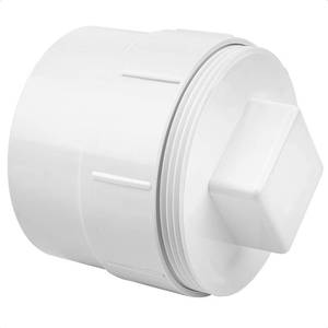 lot 12396 image: 4 PVC Sewer Cleanout Adapter with Plug Pipe Fitting, PVC DWV Flush Sewer Cleanout Cap for Drainage Piping System