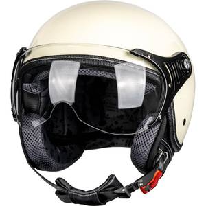 lot 13078 image: Yesmotor 34 Motorcycle Helmets Retro Open Face Scooters Helmet with Clear Visor for Men and Women- DOT Approved��White,2XL��