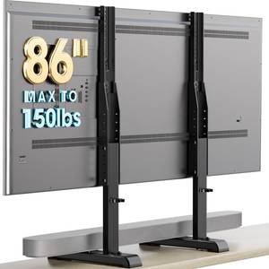 lot 13108 image: AX WABER Table Top TV Stand with Height Adjustable TV Legs Replacement for Most 37-86 Inch Flat Curved TVs,Steel TV Base Feet Holds up to 150 lbs with Cable Management, Max VESA 800x600mm Black