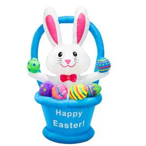 lot 13109 image: Ahititi Easter Inflatable Bunny Outdoor Decorations 6FT Blow Up Yard Decor Rabbit with Egg Basket Cute Giant Tall Built-in LED Lights for Indoor Outside Holiday Party Yard Garden Lawn