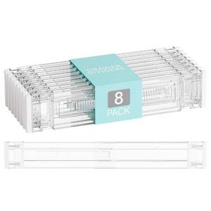 lot 14364 image: Yieach 8 Pack 3.2 Inch Shallow Acrylic Drawer Dividers for Clothes -Expandable from 15-21- Adjustable Drawer Dividers for Baby Clothing,Sock,Underwear,Clear in Drawer Separators for Dresser,Kitchen