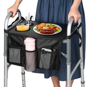 lot 14376 image: HOOMTREE Walker Tray for Folding Walker, Trays for Walkers for Seniors Detachable with Cup Holder,Walker Trays for Rolling Folding Walker,Walker Accessories for Elderly
