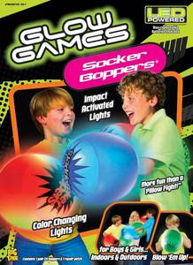 lot 14379 image: Socker Boppers Light Up Glow Games LED - One Pair Boppers �� Impact Activated Light, Lights are Color Changing, Box and Bop, Durable Vinyl, Active Outlet That aids in Agility, Balance and Coordination