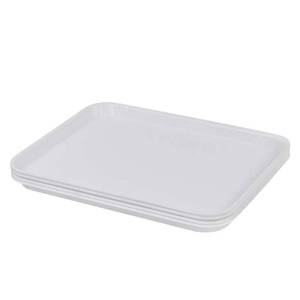 lot 14384 image: Gloreen Rectangular Fast Food Tray, Cafe Standard Cafeteria Serving Trays, 17.2X13.5, Set of 4(White)