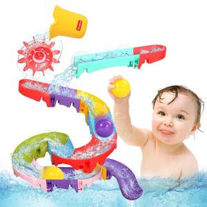 lot 14404 image: Fajiabao Toddler Bath Toys for Kids Ages 1-3 3-5 Bathtub Toys DIY Slippery Slide Track Fun Baby Shower Toys Birthday Gifts for Boys Girls Bath Time 1 2 3 4 5 6