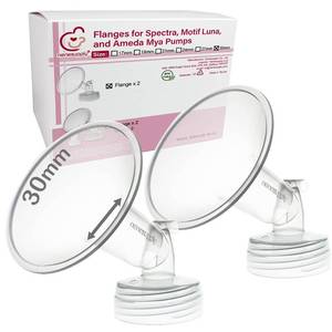 lot 14411 image: Nenesupply 30mm 2 pc Flanges Compatible with Spectra S2 S1 9 Plus Synergy Gold Breastpump Replacement to Spectra Pump Parts Flange Accessories Wide Mouth Work with Valve Backflow Protector Bottle