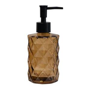 lot 14413 image: Brown Bathroom Soap Dispenser with Black Plastic Pump, 12oz Glass Lotion Dispenser, Crystal Hand Soap Dispenser for Modern Home Decor, Kitchen Countertop, Hotel