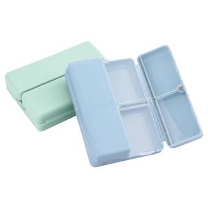 lot 14417 image: Xiaokeis 2 Pcs Pill Organizer, Travel Pill Organizer, Pocket Pharmacy with 7 Compartments Design, Magnetic Travel Pill Box Pill Dispenser, Portable Medicine Vitamin Holder Container(BlueGreen)
