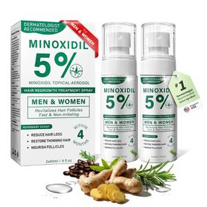 lot 14420 image: 5% Minoxidil Hair Regrowth Spray for Men and Women with Rosemary Scent �� 2 x 60ml Value Pack for 4 Months �� Lightweight Non Greasy Mist for Thinning Hair Receding Hairline Crown Support (Rosemary)
