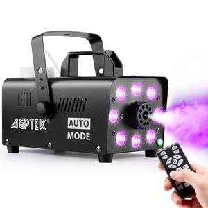 lot 15744 image: AGPTEK Fog Machine, Smoke Machine with 12 Colorful LED Lights Effect, Upgraded Auto Mode 600W 4000CFM Fog & 1 Wireless Remote,Low Fluid Auto Shut-Off,Good for Wedding Halloween Party and Stage Effect