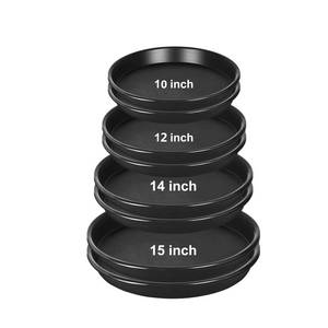 lot 15763 image: NABAOXUN 8 Pack 10Inch 12Inch 14Inch 15 Inch Plant Saucer Plastic Plant Saucer Drip Trays Plant Saucers for Indoors Outdoor Plant (10121415 inch) Black
