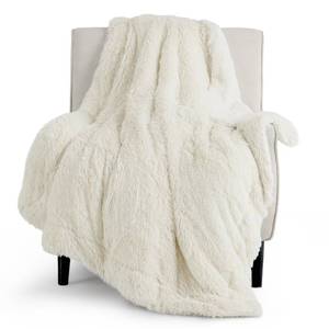 lot 15778 image: Bedsure GentleSoft Fuzzy Sherpa Faux Fur Twin Blanket Cream Cozy Gifts for Women, Soft Fleece Plush Warm Minky Thick Blanket Twin Size for Bed, Couch, Room Dorm Essentials Cream Decor Gifts, 60x80