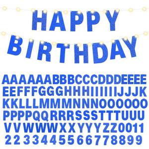 lot 16285 image: TaoBary 112 Pcs DIY Letter Kit Glitter Customizable Banner Letters Include 107 Letters and Numbers 3 Rope and 2 Needles for Birthday Halloween Christmas Wedding Valentine Party Decor(Dark Blue)