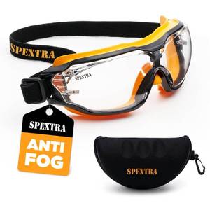 lot 16292 image: SPEXTRA Safety Goggles Anti-Fog Clear Lens, ANSI Z87.1 Impact Resistance and UV Protection, Lab Chemistry Goggles with Adjustable Headband for Comfort Fit, Anti-Scratch, Eyewear for Men and Women