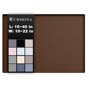 lot 16300 image: URMONA 22 x 22 Waterproof Silicone Under Sink Mat Cabinet and Counter Protector, Shelf Liner for Kitchen and Bathroom, Storage and Organizers, Litter Mat, Pet Cat Puppy Essentials(Brown)