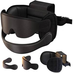 lot 16301 image: SARISUN Travel Pillow for All Airplane Seats, Airplane Pillows Combo with Chin Strap, 3D Eye Mask for Sleeping, 360° Support Travel Head Strap, Long Flights Essentials, Stop Bobblehead, Black