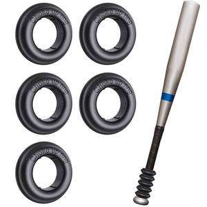 lot 16303 image: 5 Packs Baseball Bat Grip Choke Up Rings Choke Ring Baseball Softball Teeball Tball Bat Choke Up Ring Bat Knob - Black Color