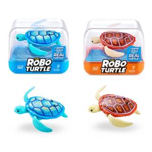 lot 16319 image: Robo Alive Robo Turtle Robotic Swimming Turtle (Orange  Blue) by ZURU Water Activated, Comes with Batteries, Amazon Exclusive (2 Pack)