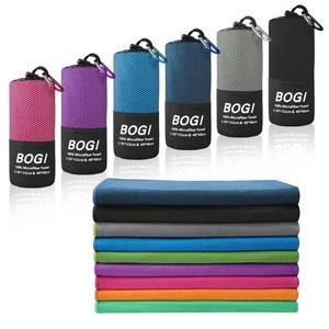 lot 16322 image: BOGI Microfiber Travel Sports Towel-Quick Dry Soft Lightweight Absorbent Compact for Camping Gym Beach Bath Yoga Swimming Backpacking (M40x20-Black)