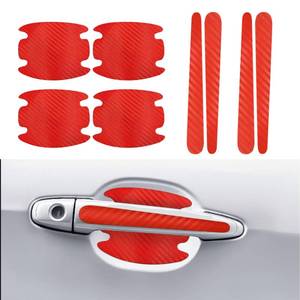 lot 16327 image: 8PCS Carbon Fiber Handle Protectors - Anti Scratch Car Stickers, Universal Paint Guard Cover, Door Handle Cup Protective Film