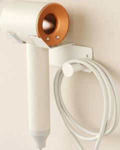 lot 16330 image: BANJEKT Hair Dryer Holder, HairDryer Holder Wall Mounted, Self Adhesive Blow Dryer Holder, Stainless Steel Hair Dryer Holder, Hairdryer Holder for Bathroom White