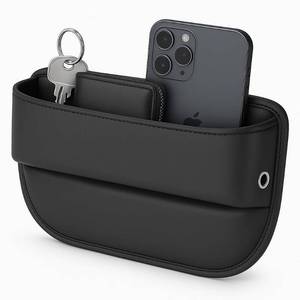 lot 16343 image: AC4��� Universal Car Seat Gap Filler Organizer  Premium PU Leather Storage for Car, SUV & Trucks  Car Pocket Organizer for front seat, Cable Slots, Wallet, Sunglasses & Essentials.