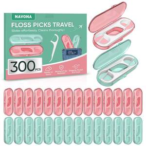 lot 16355 image: 300 Dental Floss Picks, 15 Packs Dental Flossers with Floss Pick Case, Stocking Stuffers Adults, Bulk Stocking Stuffers for Adults, Party Favors Adult pink only