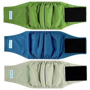 lot 16382 image: Paw Legend Washable Dog Belly Band Wrap Diapers for Male Dog  High Absorbing Puppy & Doggy Diapers Male (3 Pack,Army,Grey,Navy,Small)