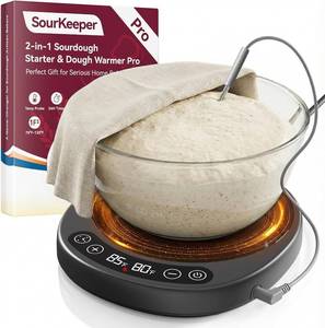 lot 16386 image: SourKeeper, Larger 2-in-1 Sourdough Starter Warmer Pro - 2026 Upgrade Larger Heating Plate, Dough Temp Probe, 1°F Control (70��110°F), 24H Timer, Real-Time Monitoring, for Beginner Bakers Pro-WHT