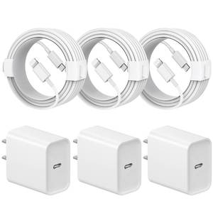 lot 16400 image: iPhone 14 13 12 11 Charger Fast Charging iPhone Fast Charger 3-Pack 20W iPad Charger 6FT C Chargers Fast Charging Cord Whit iPhone 1414 Pro Max13 Pro1312 Mini12 Pro Max11 Pro MaxXs and iPad