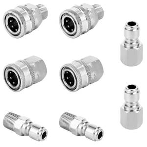 lot 16404 image: POWER TOWN 38 Inch Quick Connect Fittings, Pressure Washer Quick Connect Kit, Stainless Steel Adapter Set, Power Washer Coupler 38 Inch NPT Female and Male
