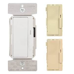 lot 18006 image: Eaton Controls DF10P-C1 Decorator 0-10V Dimmer 120277V with Color Change Kit, Almond, White, Ivory