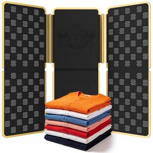 lot 18018 image: BoxLegend Shirt Folder V7 Metal for Wear Resistance Clothes Folding Board Storage Tshirt Folder Board Metal Edging and Joints Laundry Folding Board Black