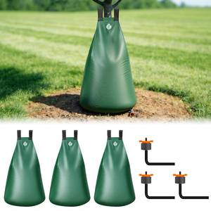lot 18019 image: HIRALIY 20 Gallon Tree Watering Bag, 3 Pack, Slow Release 1-5 Days, Deep Root & Automatic Drip Irrigation System, for Multi-Trunk Newly Planted Small Trees and Shrubs