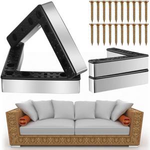 lot 18024 image: Leinuosen 4 Pcs 1.06 Inch Height Patio Furniture Riser l Shaped Outdoor Waterproof Plastic Sofa Legs Replacement Couch Feet with Screws for Outdoor Yard Sofa Couch Table Chairs Feet Support